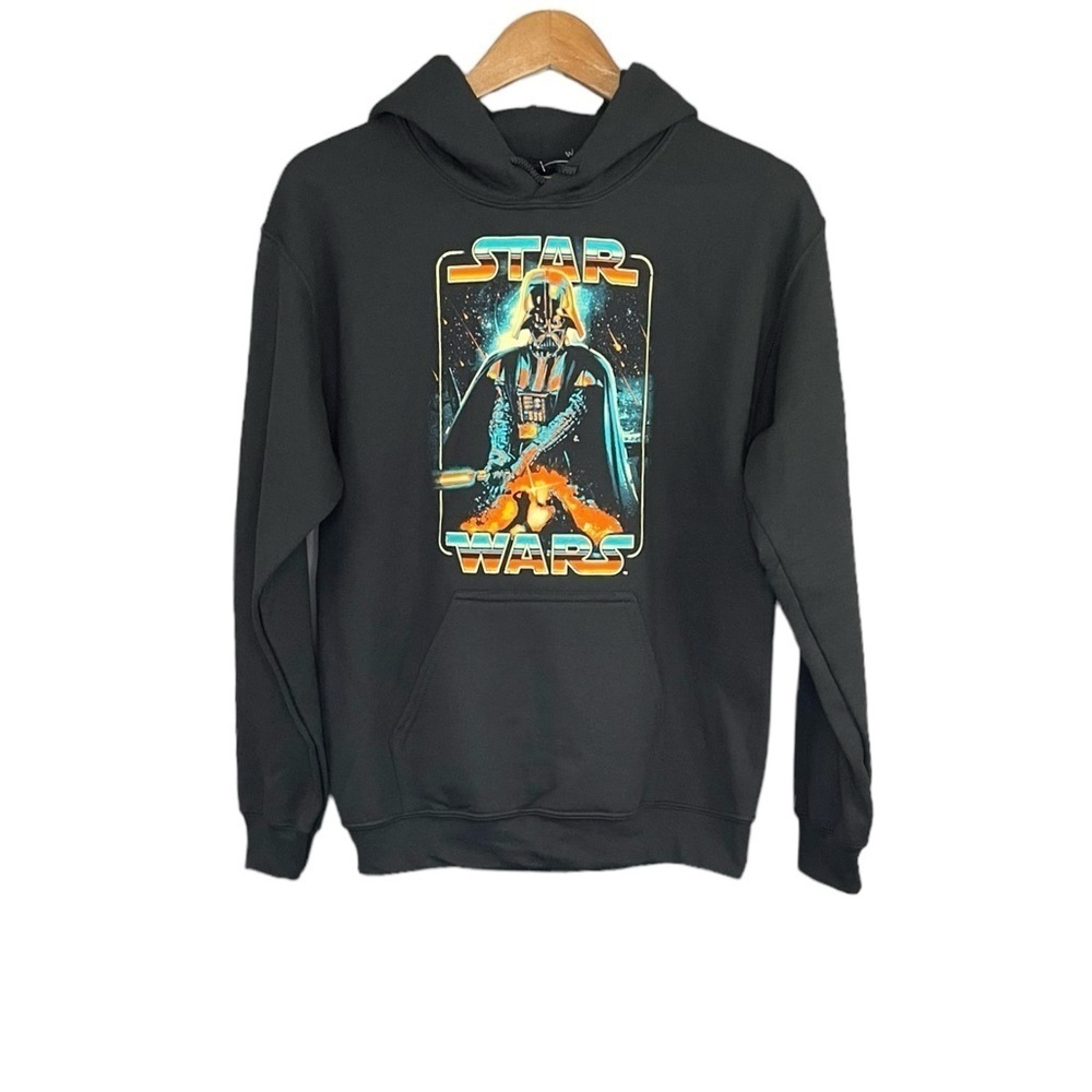 Hot Topic Star Wars Darth Vader Vintage Inspired Graphic Hoodie Black NWT